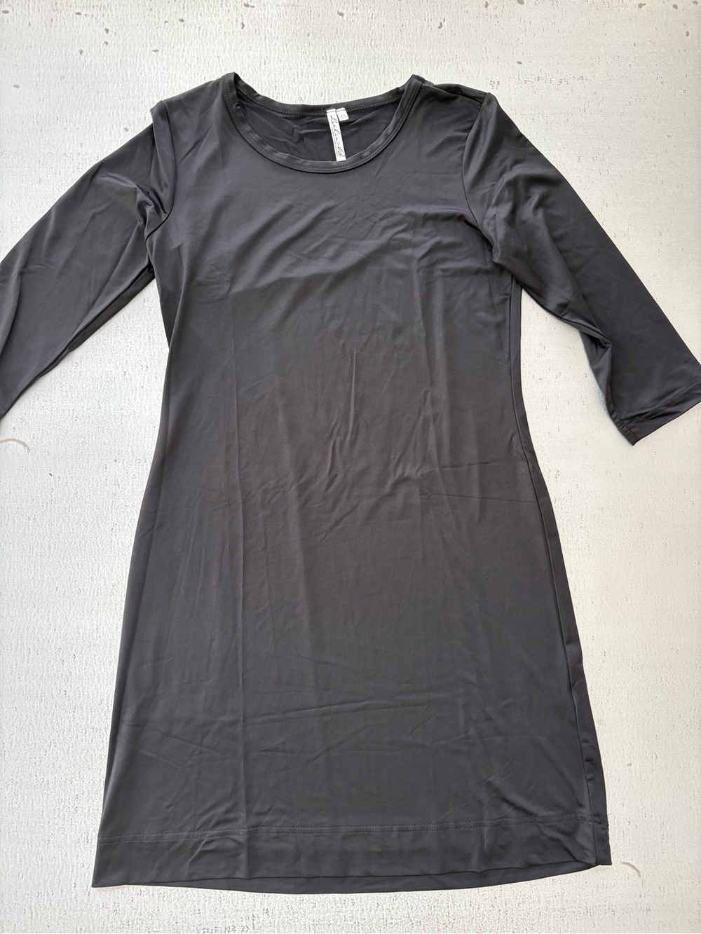 Lulu-B Black 3/4 Sleeve Scoop Neck Dress